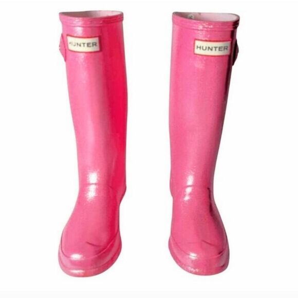 HUNTER Original Pink Glitter Rain Boot Size 2 - Picture 4 of 7